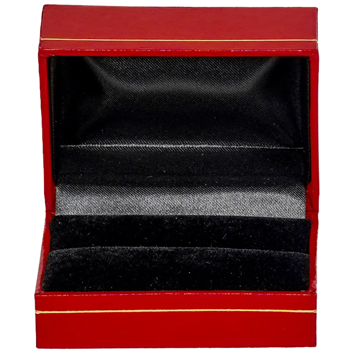 double ring box ring leather look paper couple ring box - open front