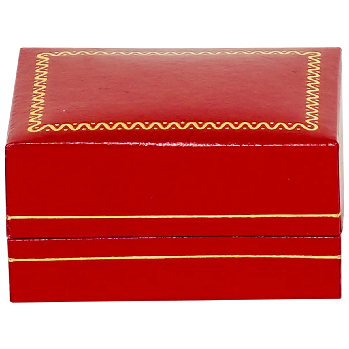 double ring box ring leather look paper couple ring box - close front