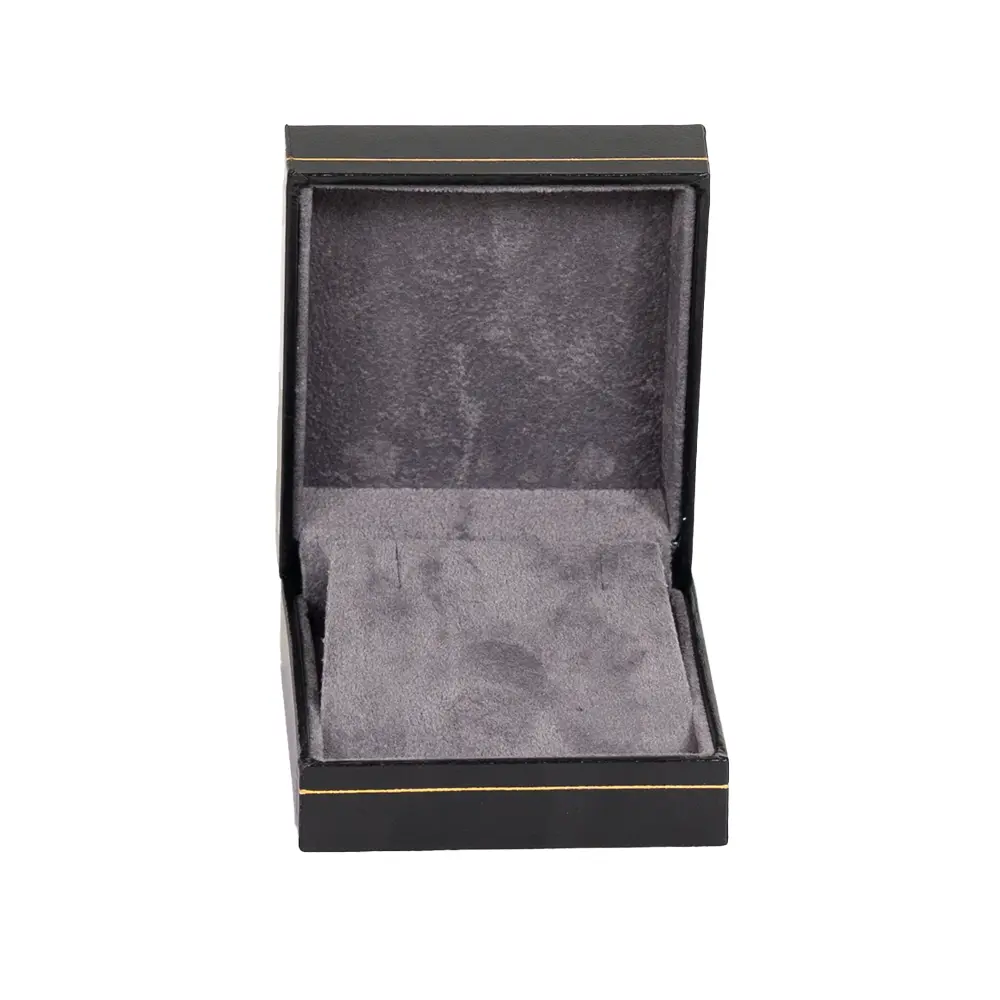 earring-gift-box-black-paper-open-front-view-BXE83BL earring gift box black paper open front view BXE83BL
