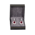 earring-gift-box-black-paper-open-front-view-with-jewellery-BXE83BL earring gift box black paper open front view with jewellery BXE83BL