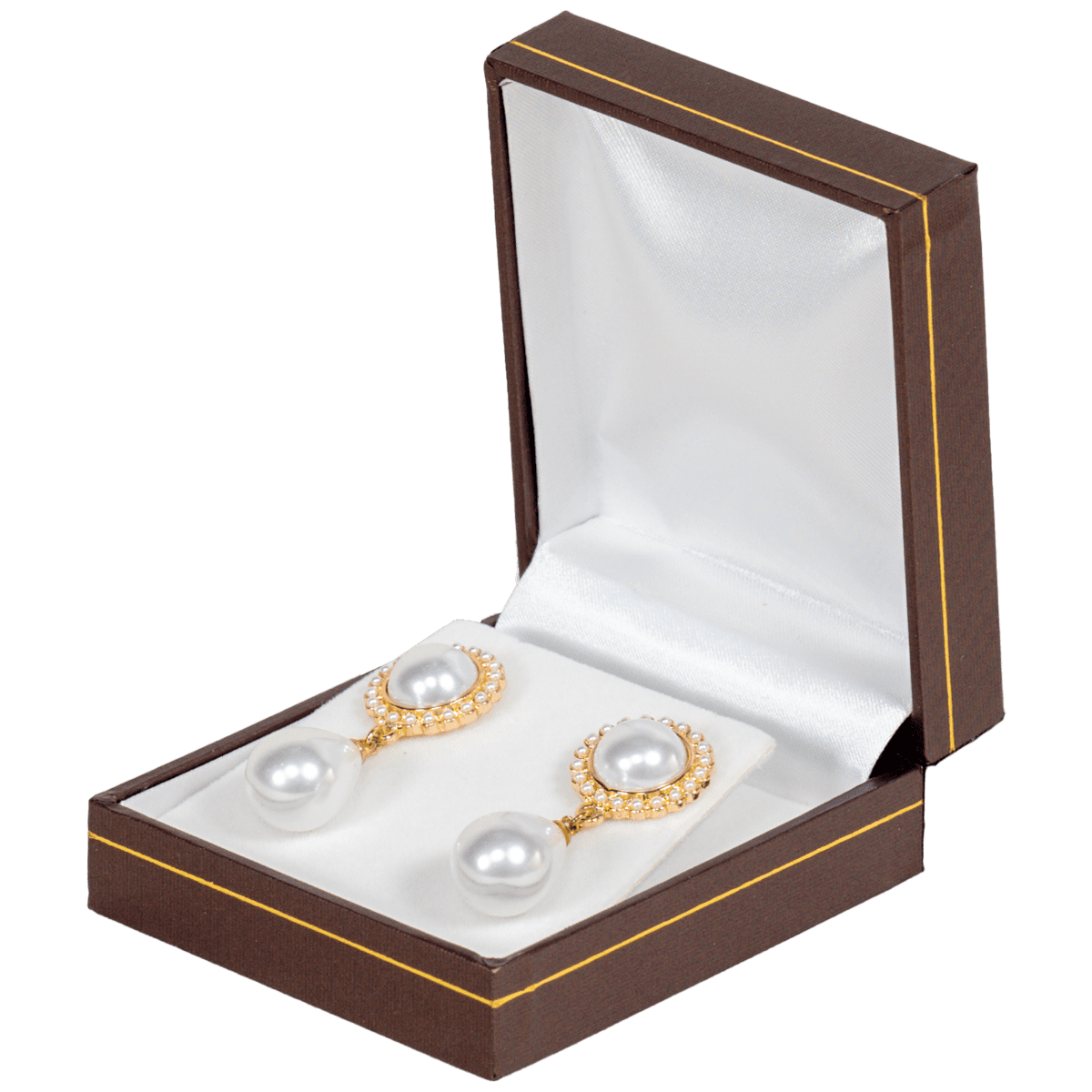 earring-gift-box-brown-leather-look-paper-BXE83-5 earring gift box brown leather look paper wholesale jewellery box - display with earring side