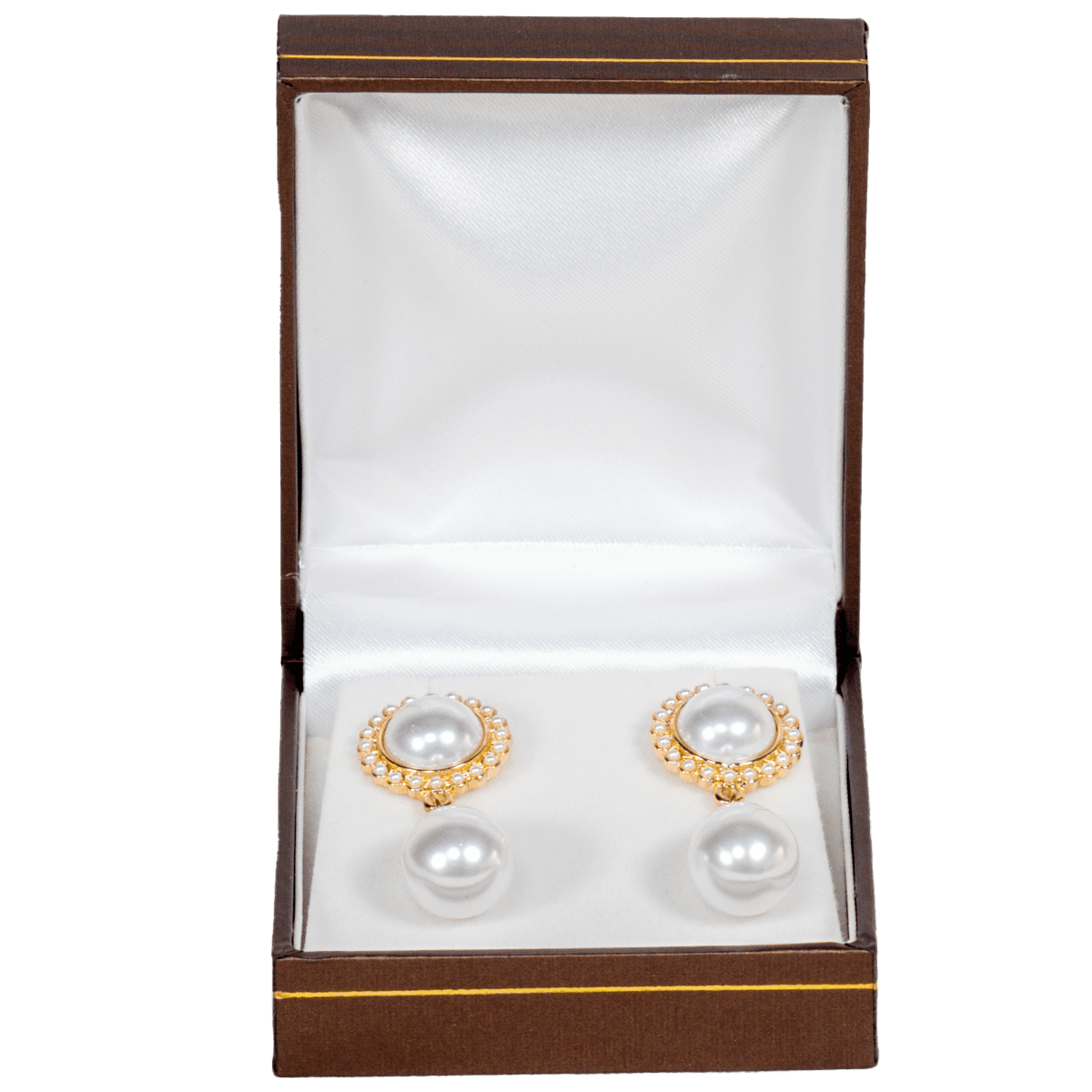 earring-gift-box-brown-leather-look-paper-BXE83-6 earring gift box brown leather look paper wholesale jewellery box - display with earring front