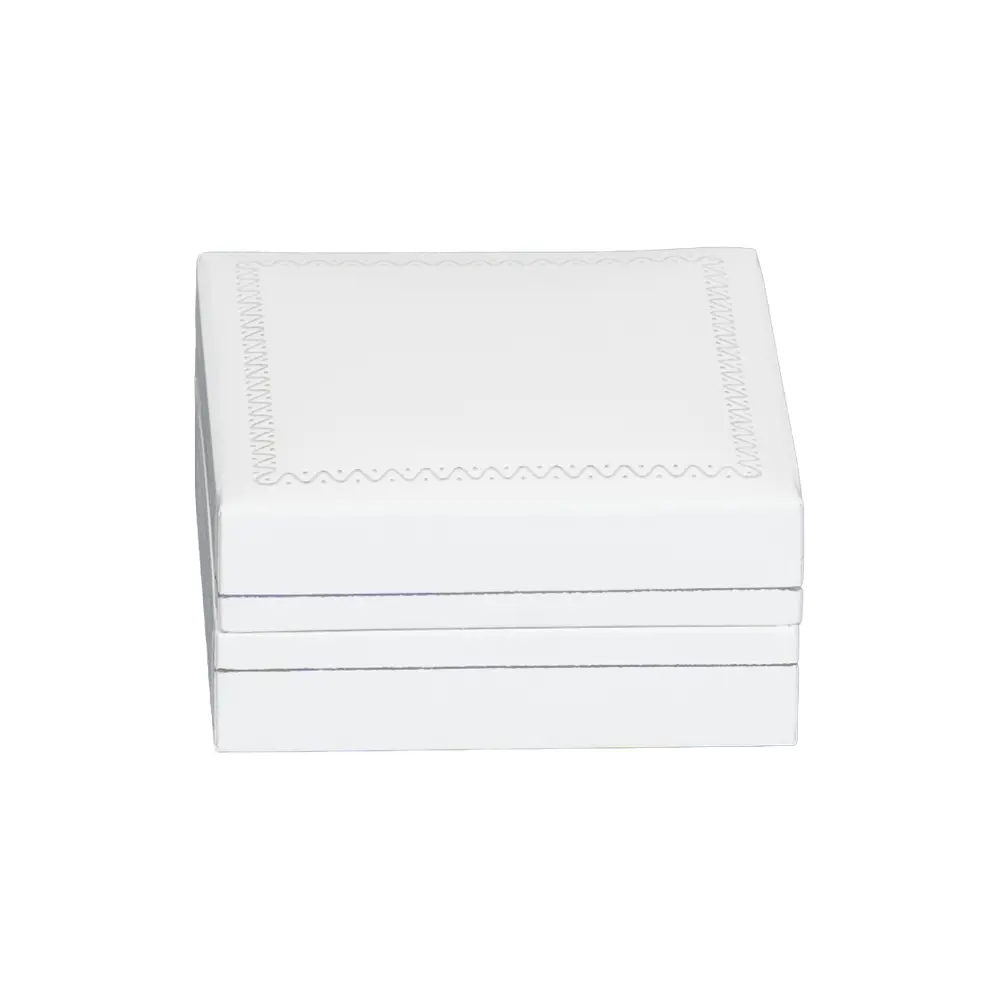 earring gift box white paper close front view BXE83WH