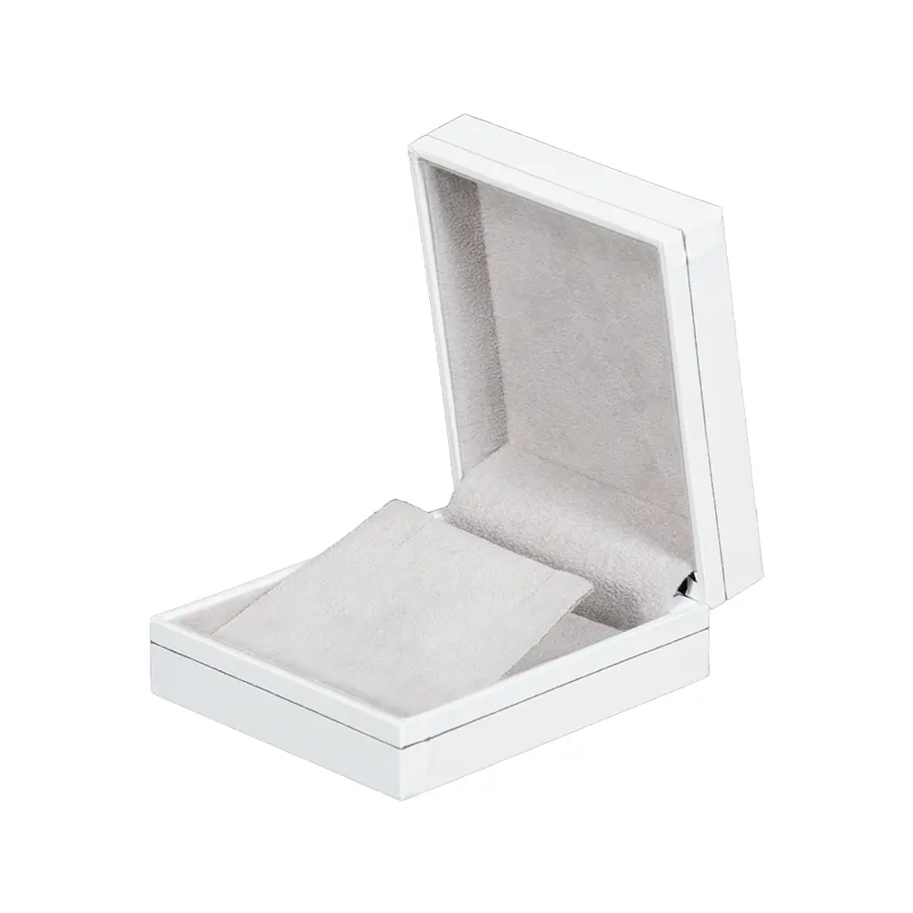 earring gift box white paper open side view BXE83WH