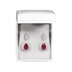 earring gift box white paper open top view with jewellery BXE83WH