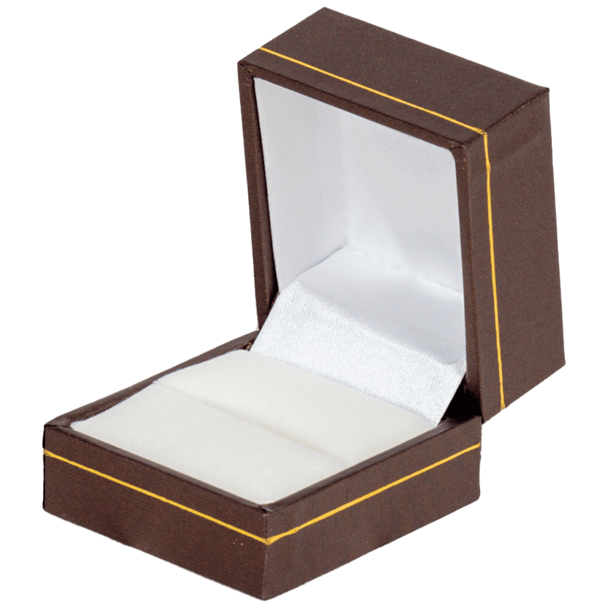 ring box australila brown leather look paper - open side