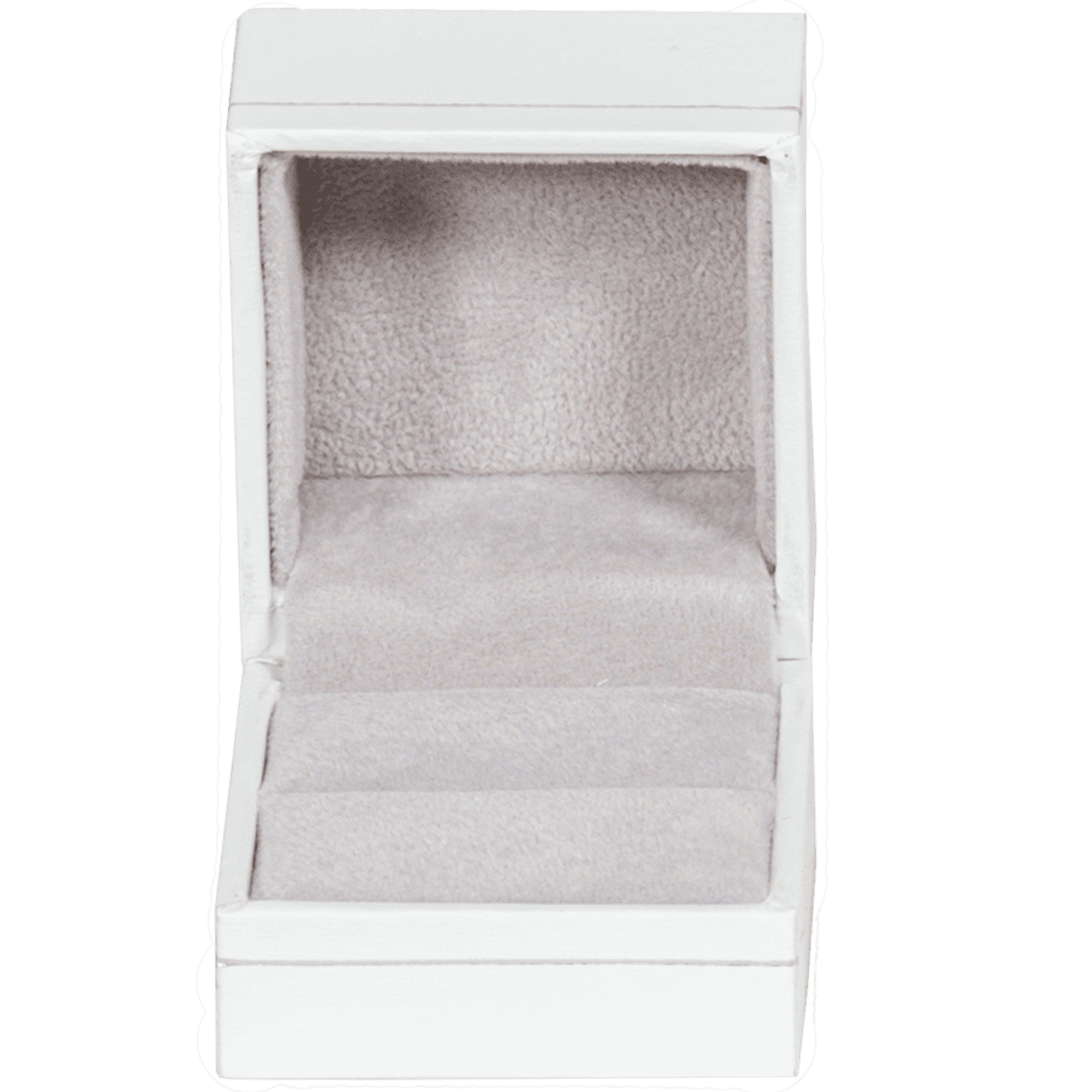 ring box australila white leather look paper - open front