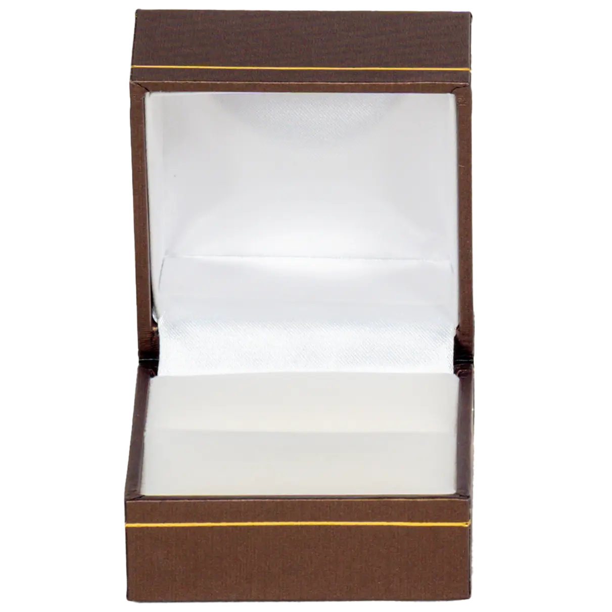 ring-gift-box-brown-leather-look-paper-BXR86-3 ring gift box brown leather look paper custom ring box -open front