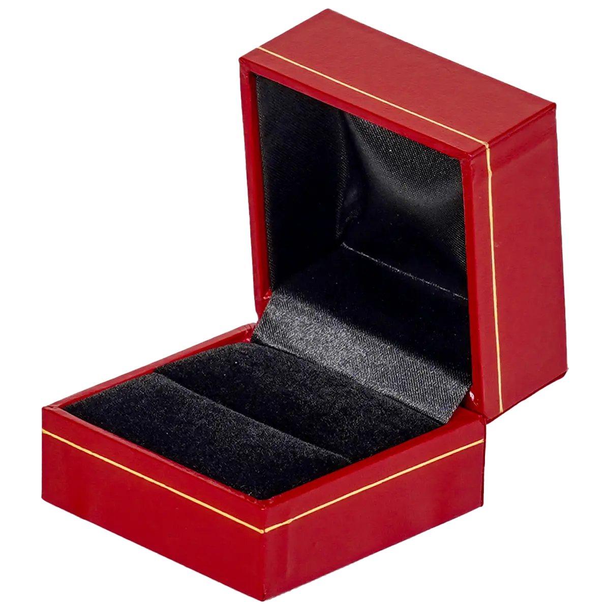 ring-gift-box-red-leather-look-paper-BXR86-2 ring gift box red leather look paper custom ring box - open side