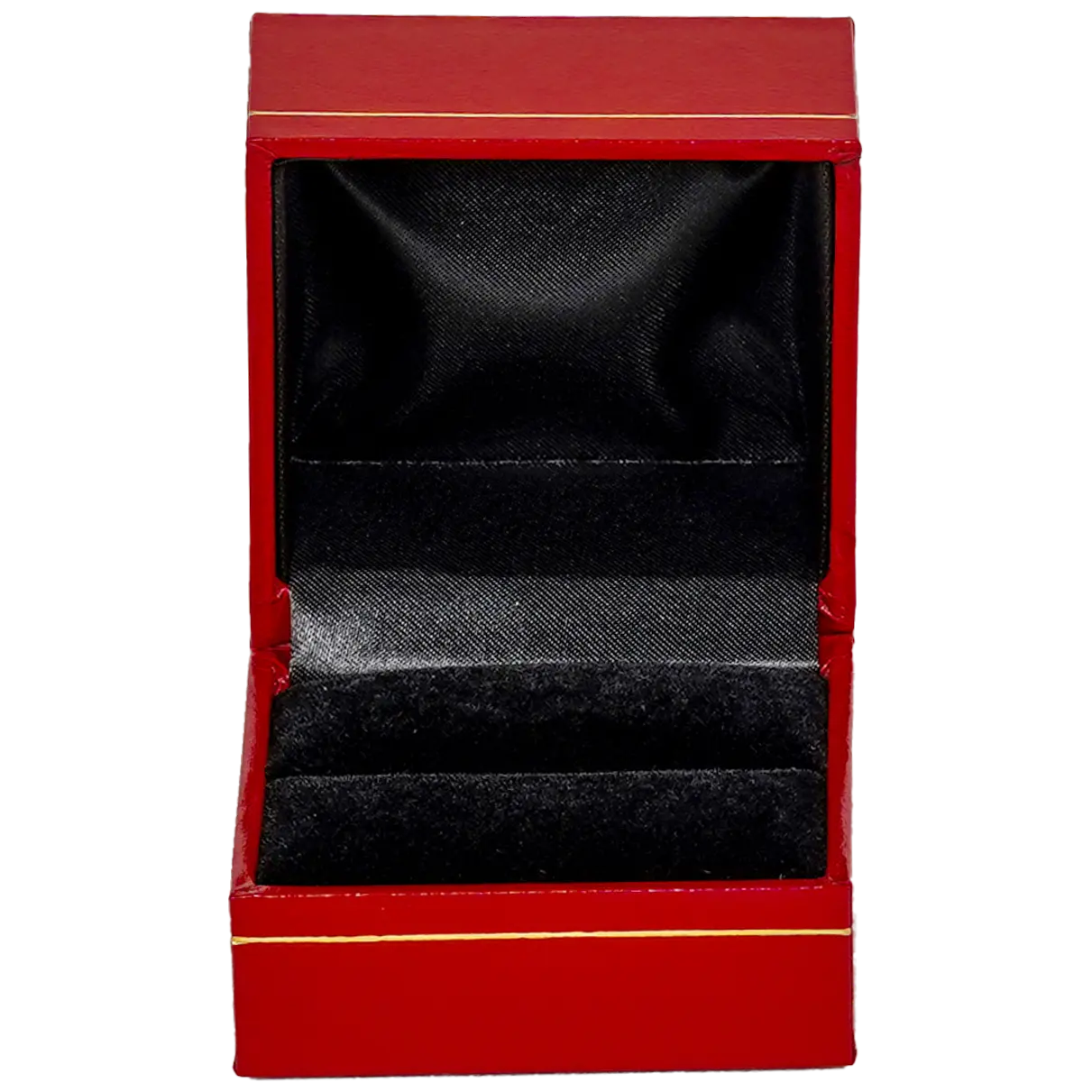 ring-gift-box-red-leather-look-paper-BXR86-4 ring gift box red leather look paper custom ring box - open front
