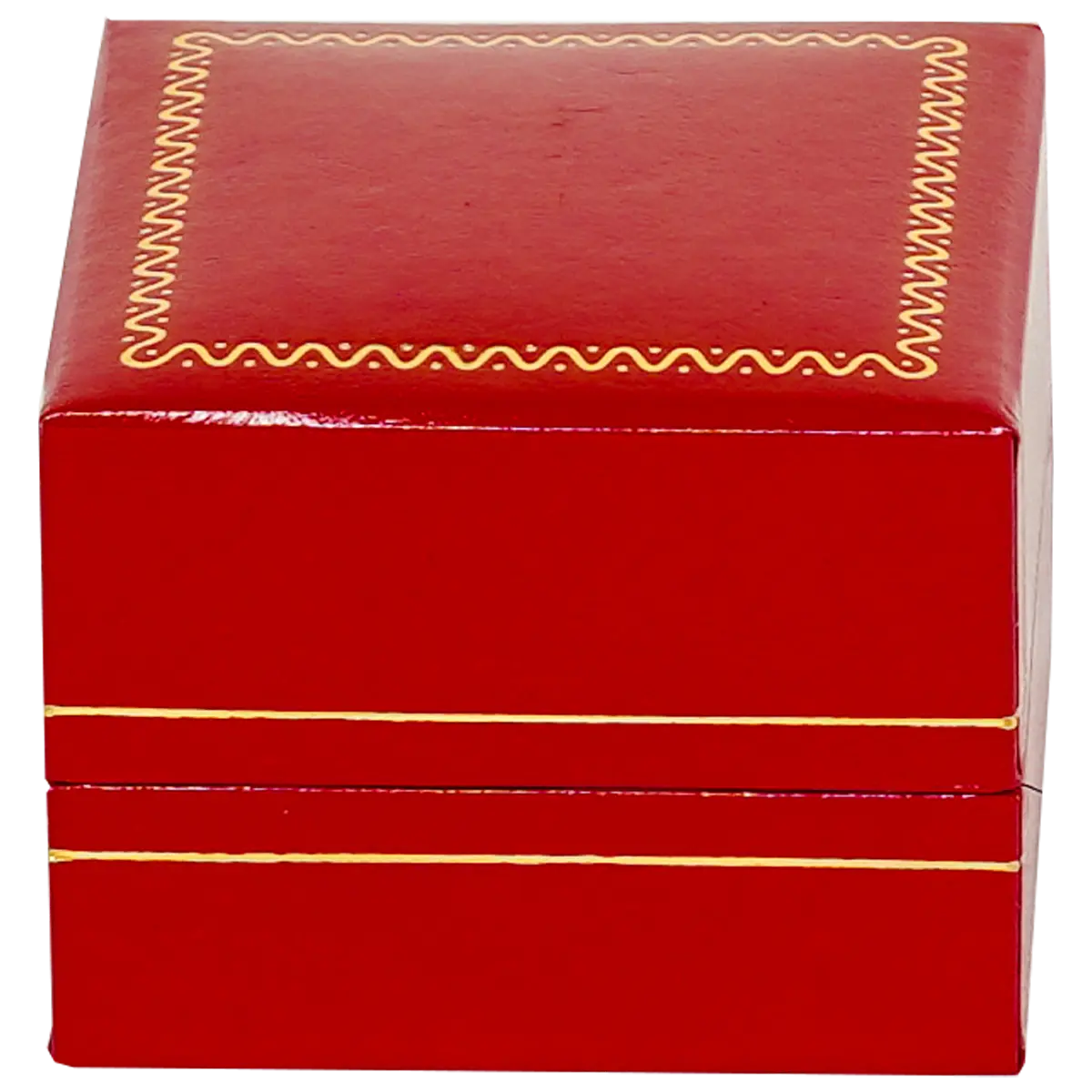 ring-gift-box-red-leather-look-paper-BXR86-6 ring gift box red leather look paper custom ring box - close front