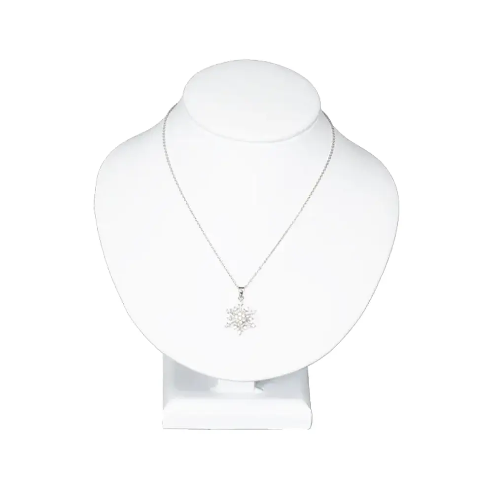 Display Bust for Necklace small white front view with necklace NS88