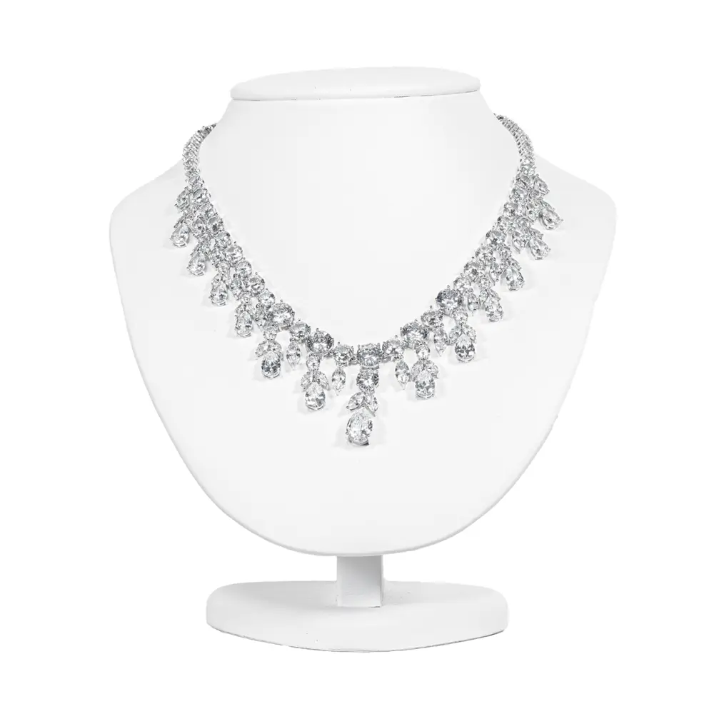 NS87M-Necklace-Display-Bust-white-M-with-neklcace-front Necklace Display Bust-white-M-with-neklcace-front