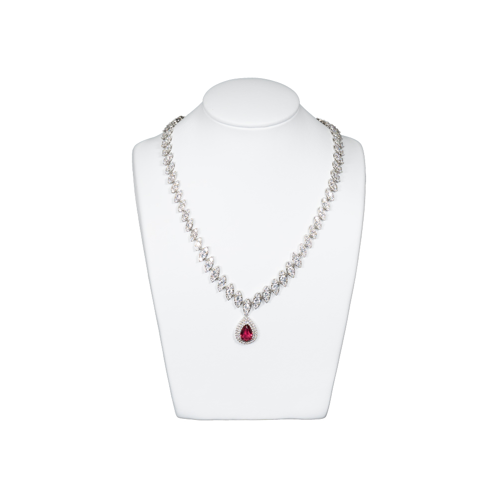 Sleek Wide Leatherette Necklace Display