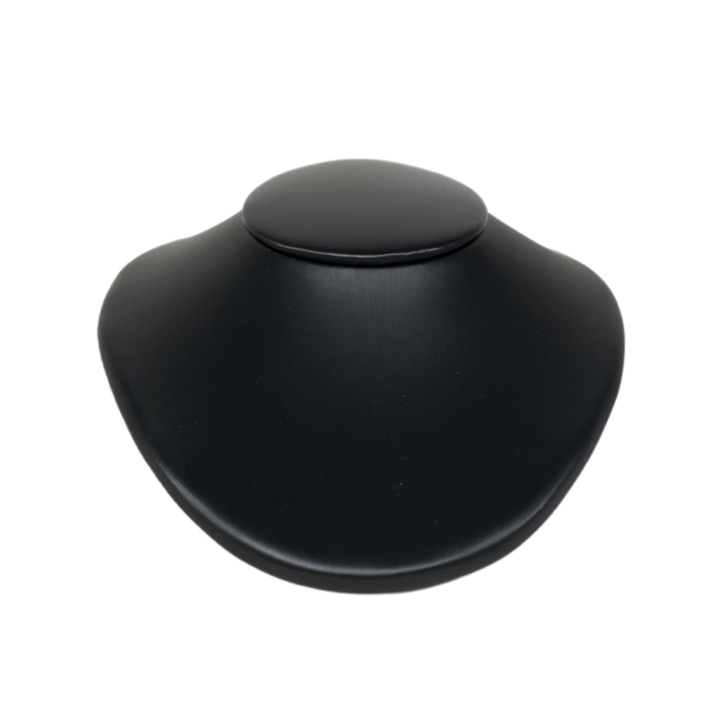 black leatherette short necklace busts display