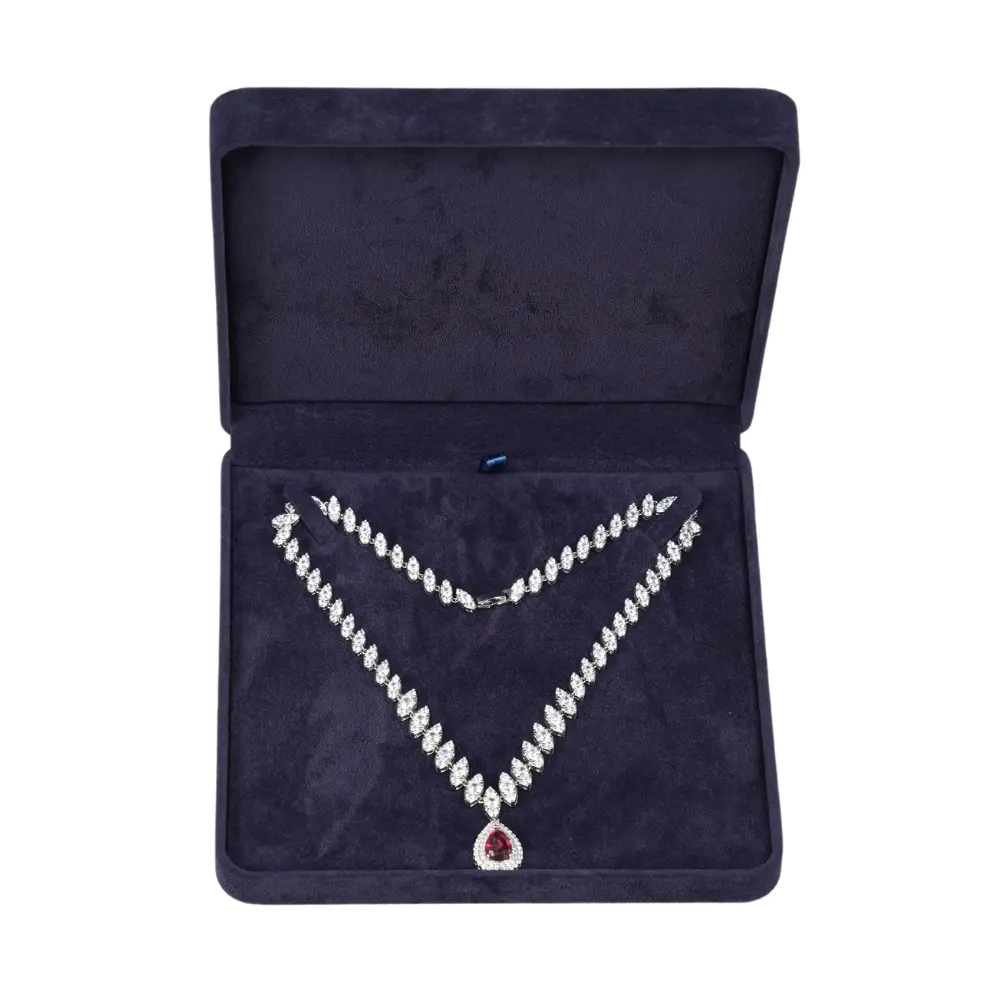 BXN80RB Premium Velvet Necklace Box - royal blue