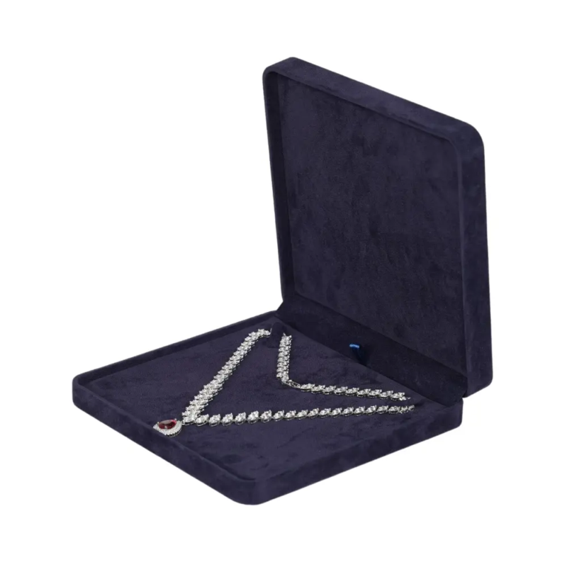 BXN80RB Premium Velvet Necklace Box - royal blue