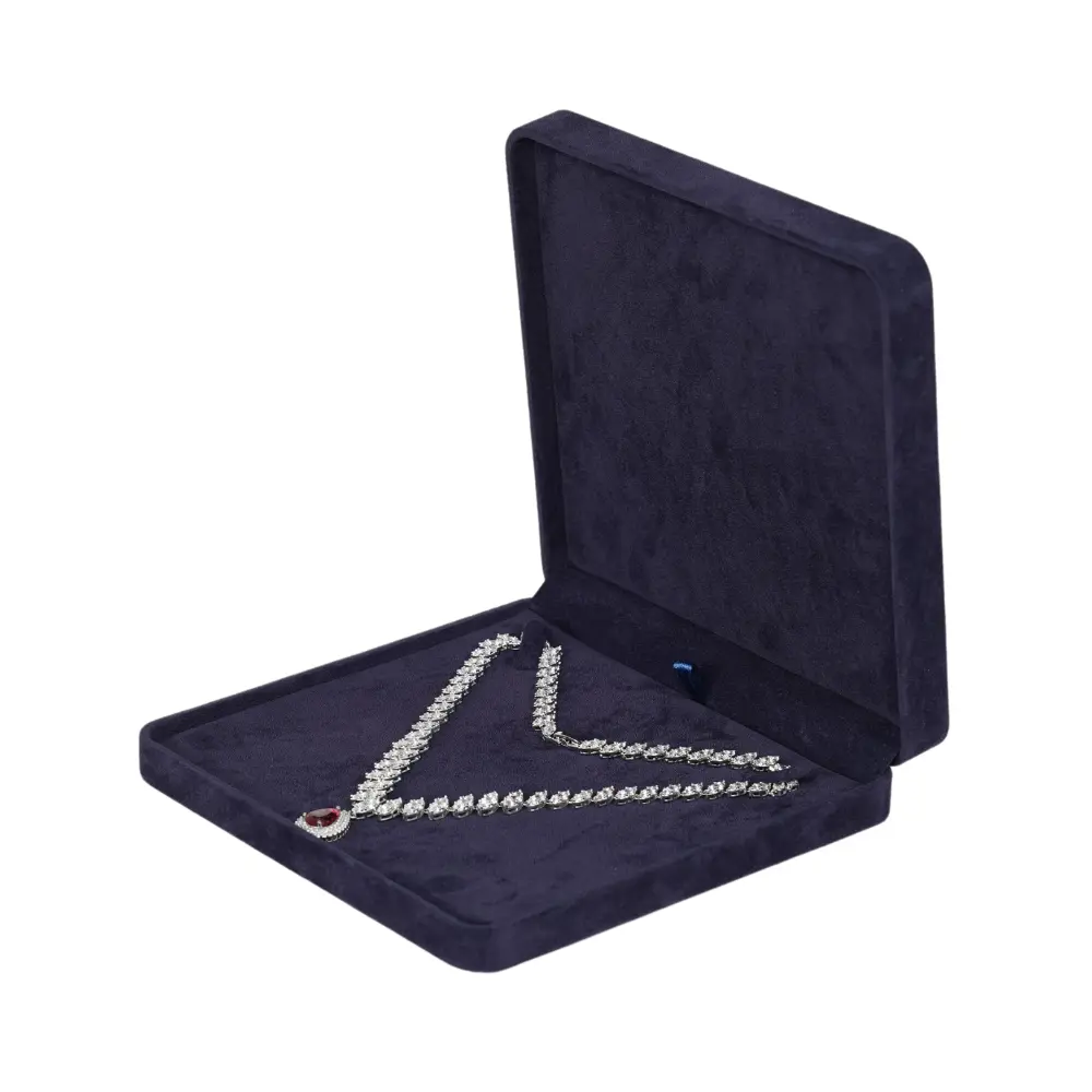 Premium Velvet Necklace Box - royal blue