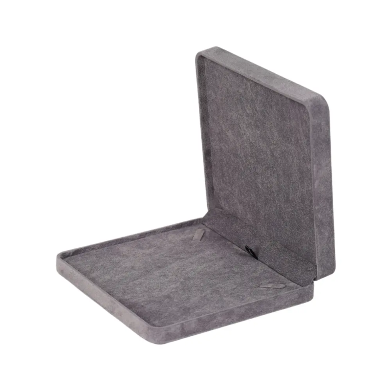 Premium Velvet Necklace Box - dark Grey
