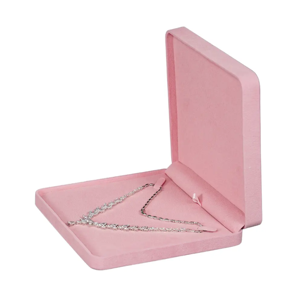 Premium Velvet Necklace Box - Pink