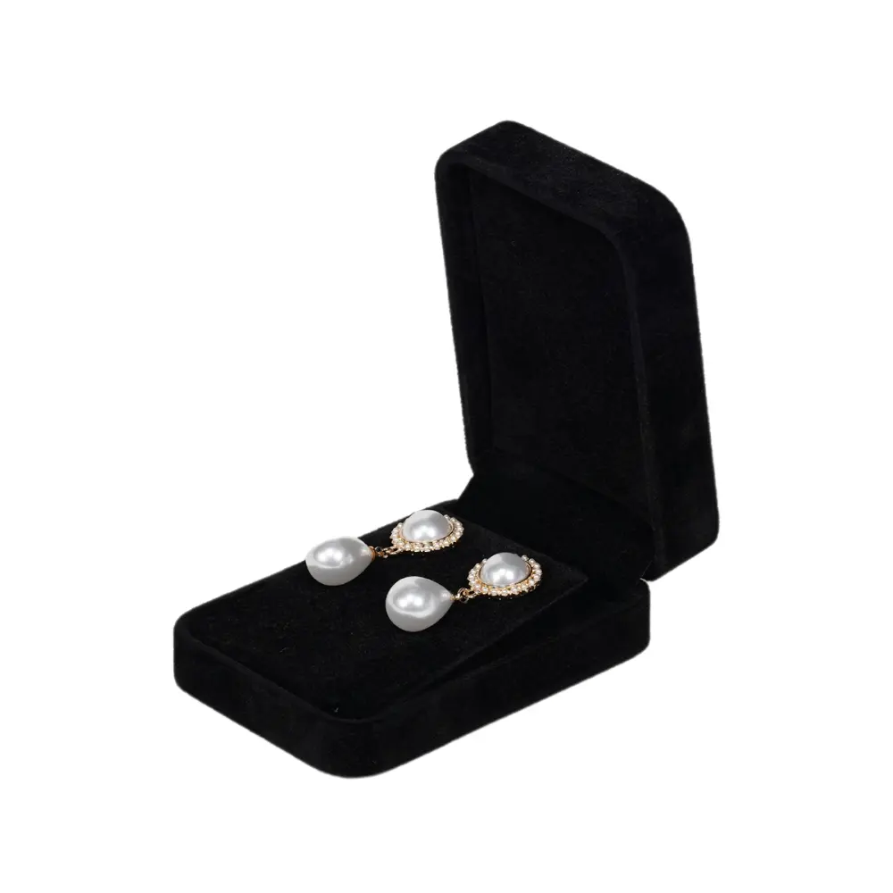 Earring box black 745C-E-10 Velvet Black Earring Box