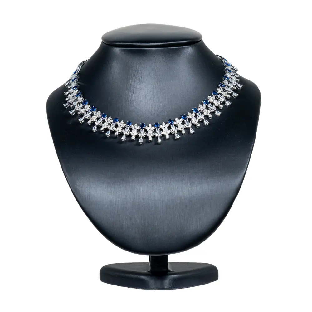 NS87L-Necklace-Display-Bust-Black-L-with-necklace-front NS87L Necklace Display Bust Black L with necklace front