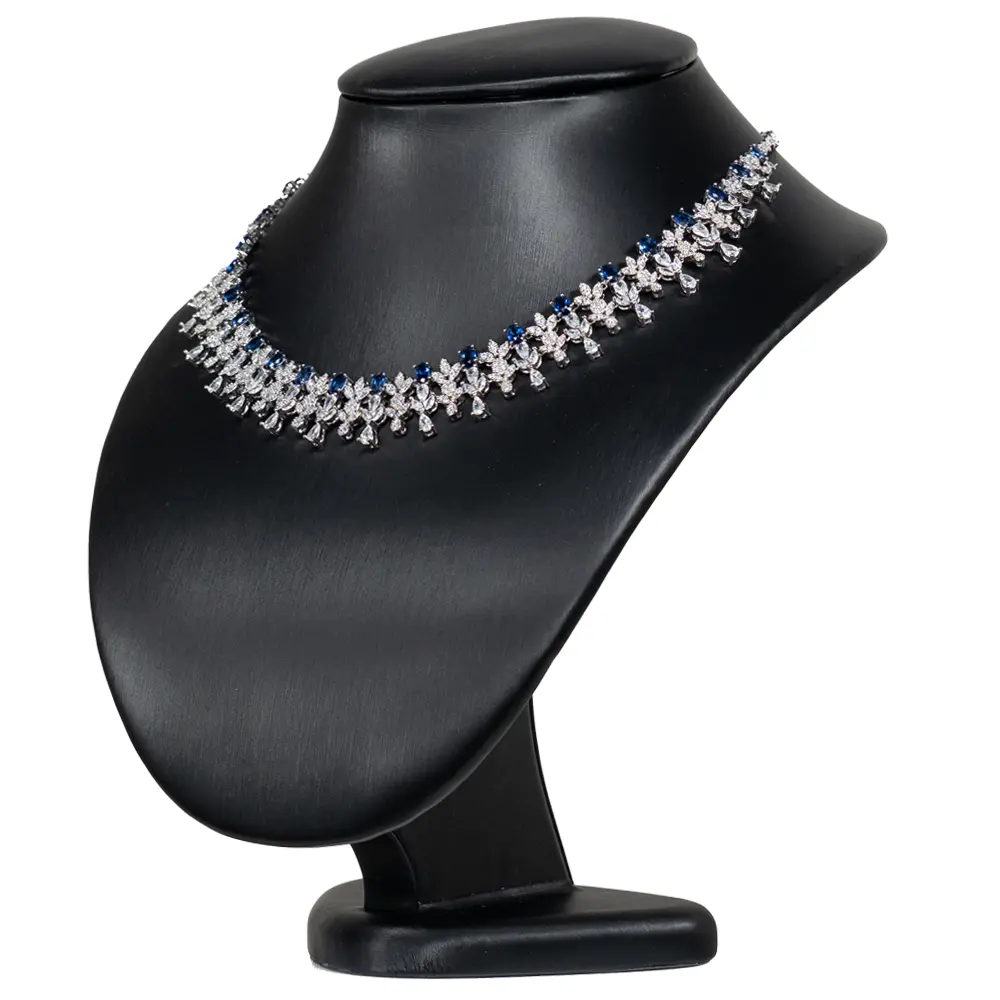 NS87L Necklace Display Bust Black L with necklace side view