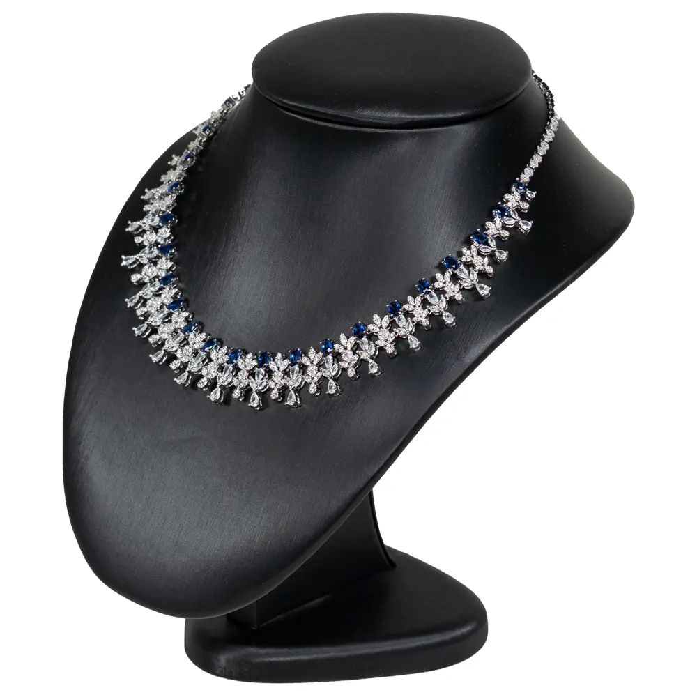 NS87L Necklace Display Bust Black L with necklace side