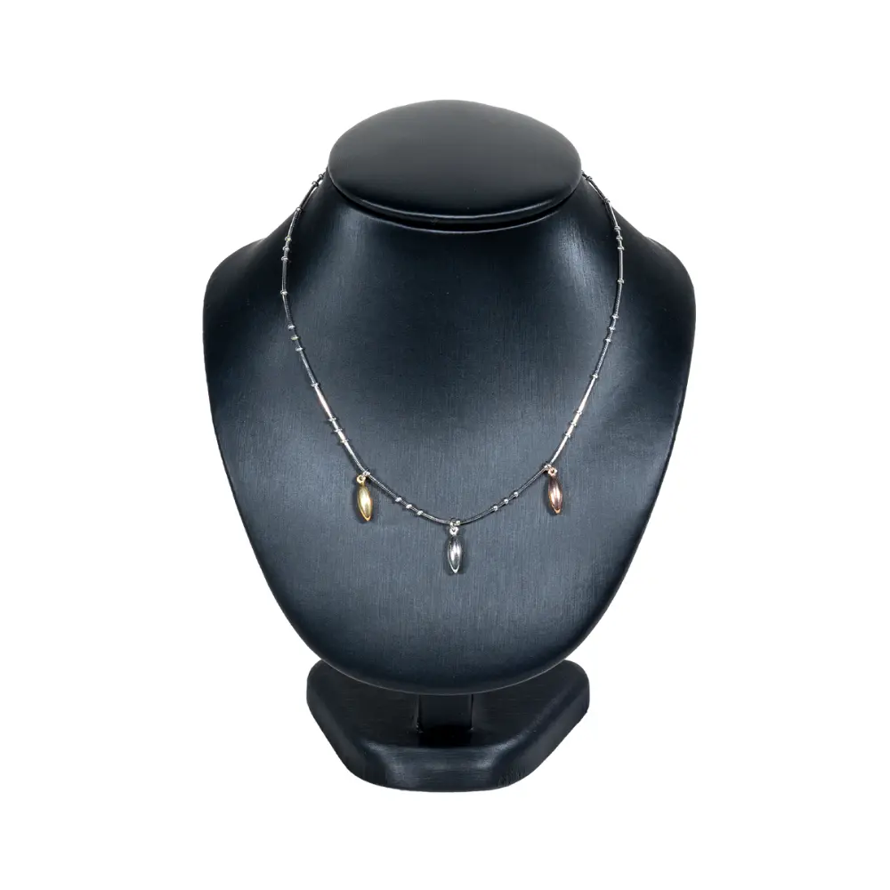 NS87S-Necklace-Display-Bust-Black-S-with-necklace-front NS87S Necklace Display Bust Black S with necklace front