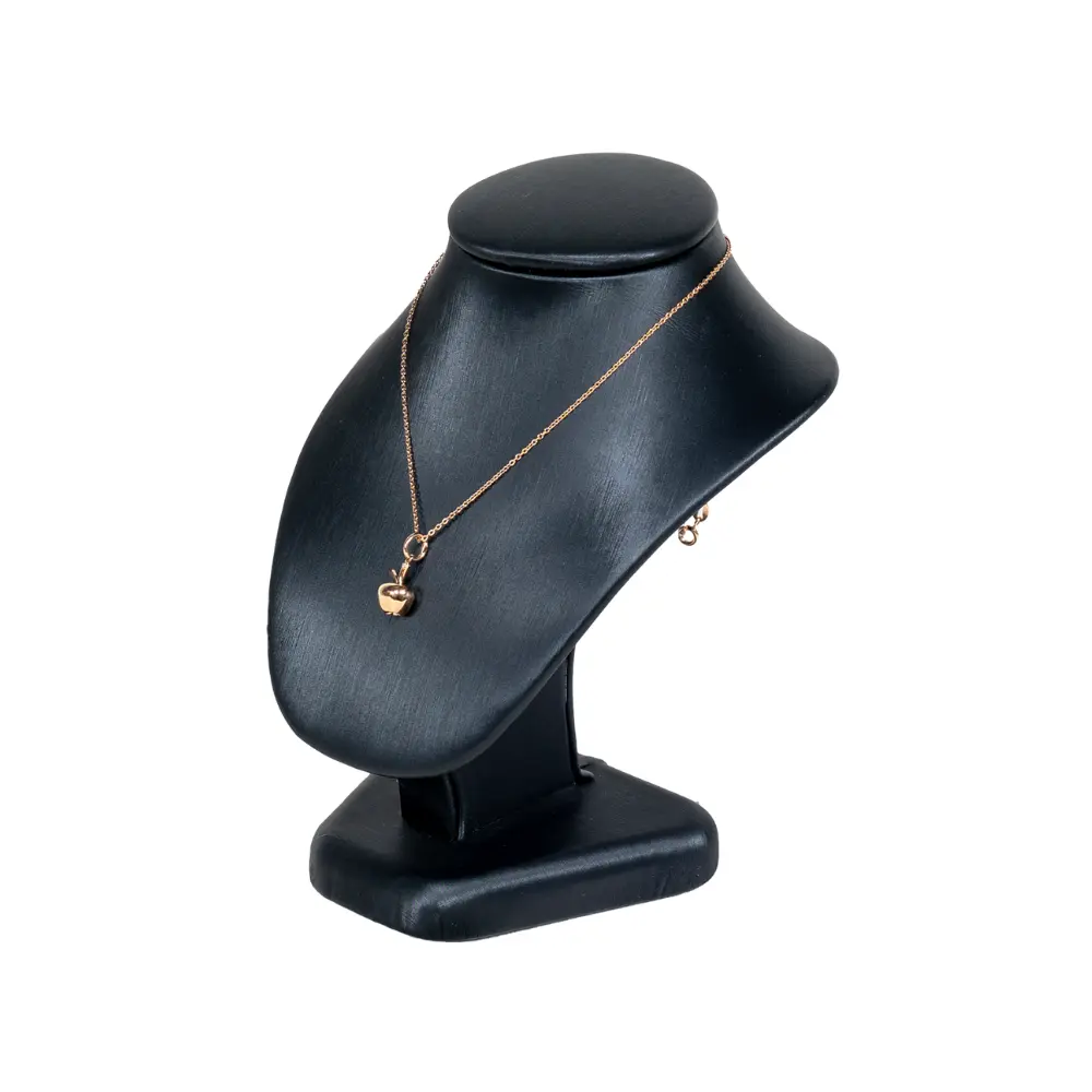 NS87SS-Necklace-Display-Bust-Black-SS-with-necklace-side-view Necklace Display Bust Black SS with necklace side view
