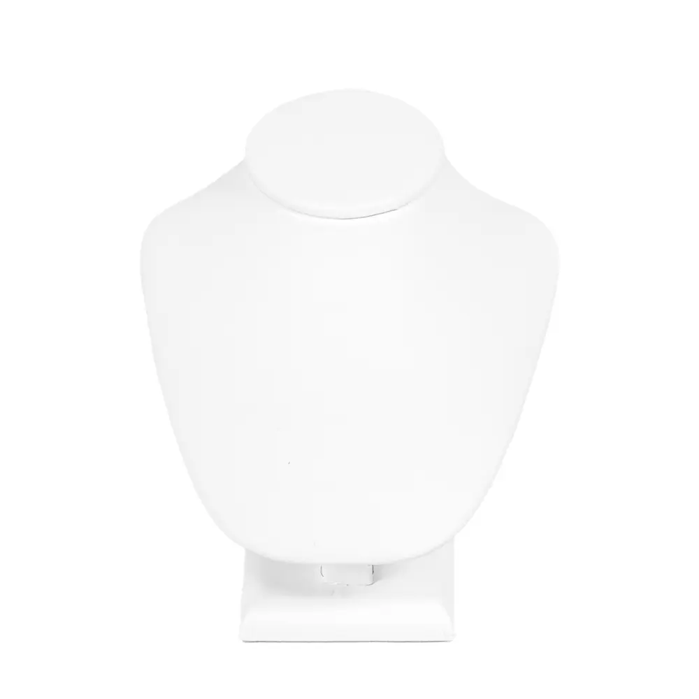 NS89-Jewelry-nacklace-Display-Stands-Leatherette-White-front Jewelry-nacklace-Display-Stands-Leatherette-White-front