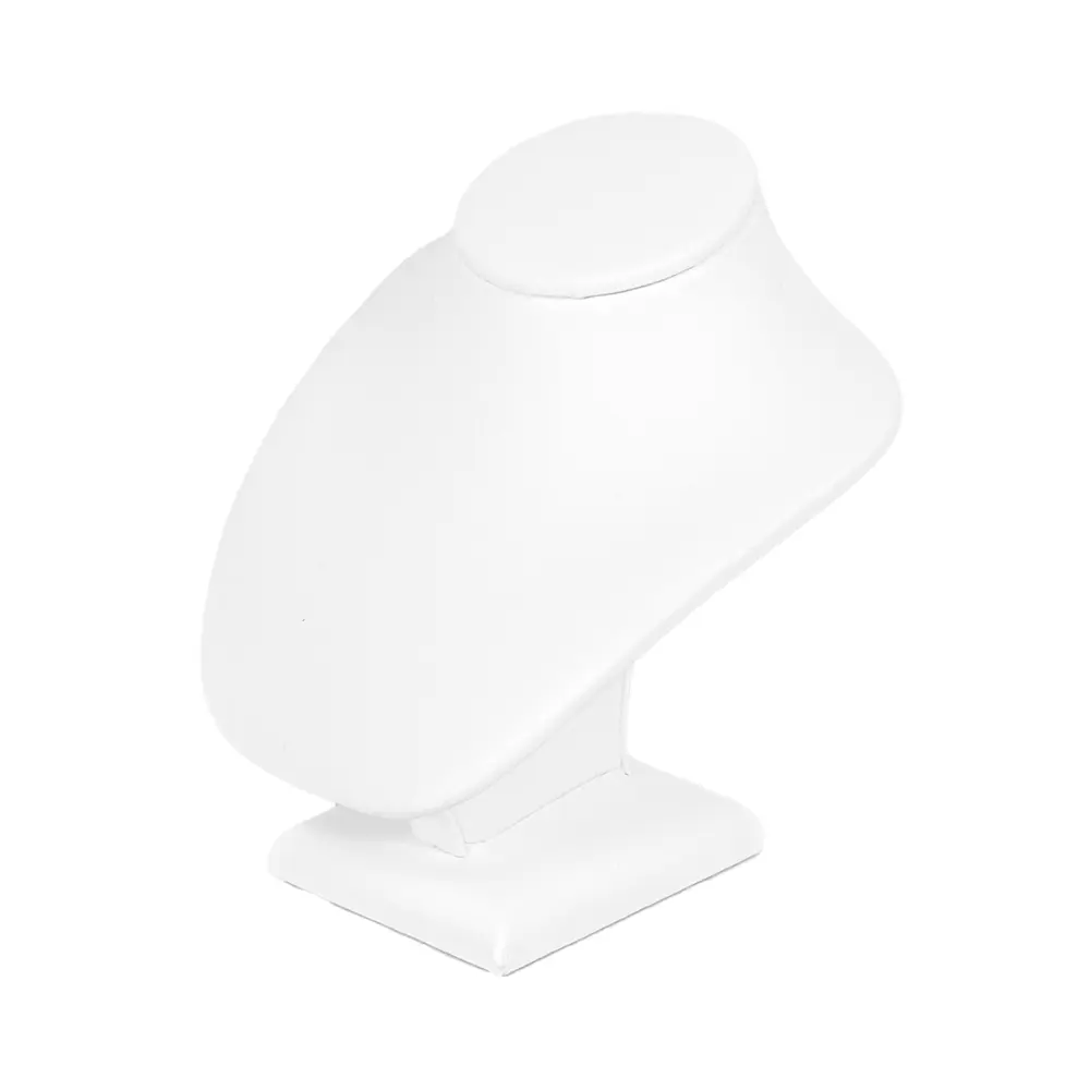 NS89-Jewelry-nacklace-Display-Stands-Leatherette-White-side Jewelry-nacklace-Display-Stands-Leatherette-White-side