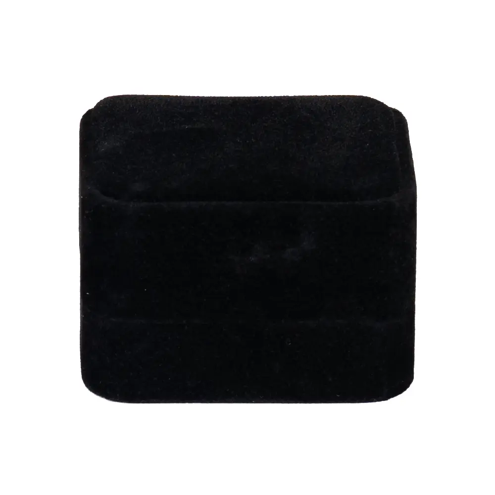 Wedding Ring Box velvet black close front BXR81BL