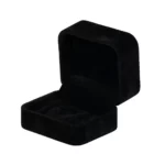 Wedding Ring Box velvet black open angle BXR81BL