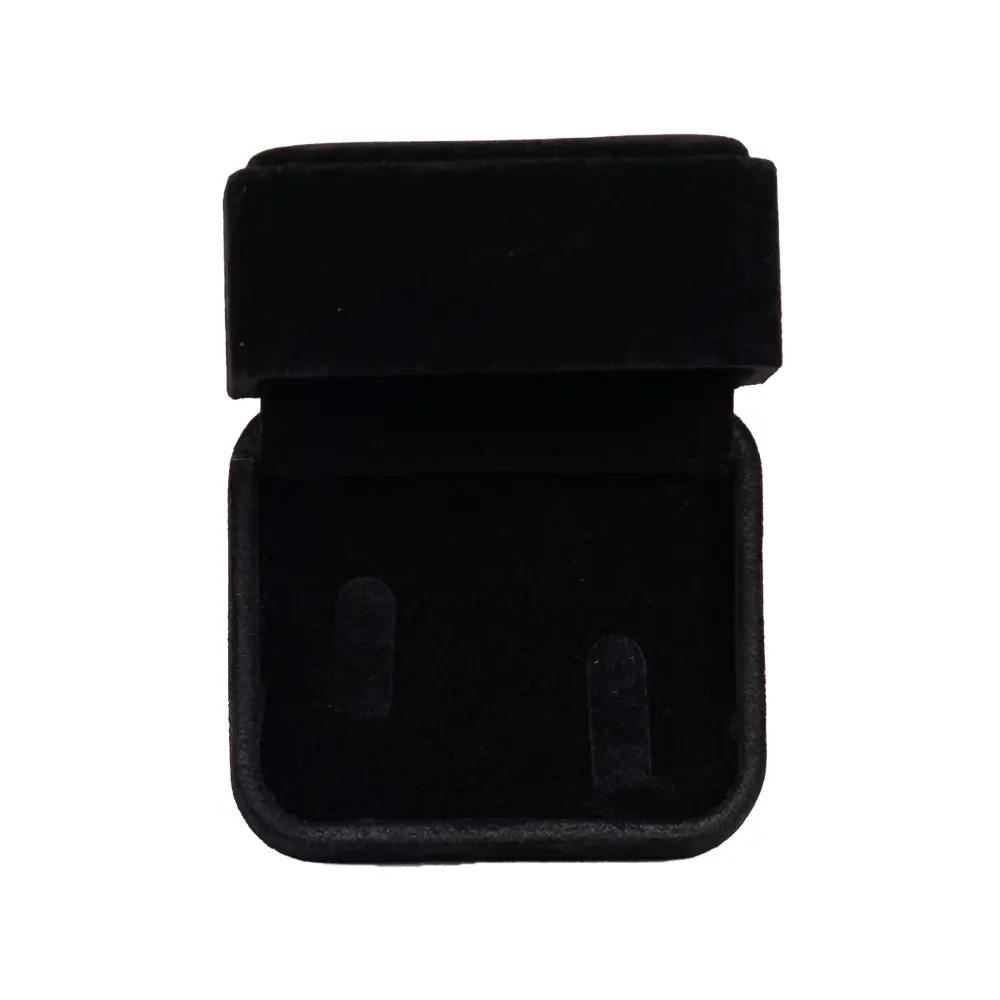 Wedding Ring Box velvet black open top BXR81BL