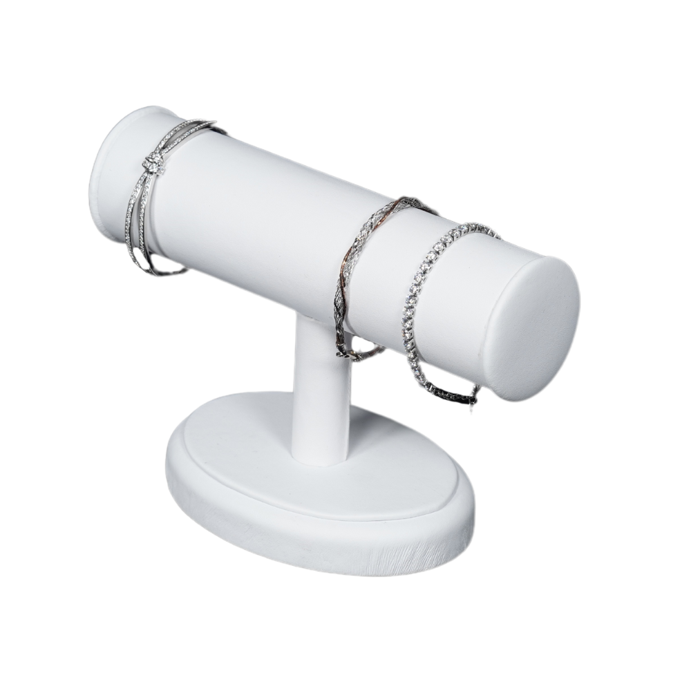 Leatherette white Bangle Holders for Jewellery Display and Organization (small)