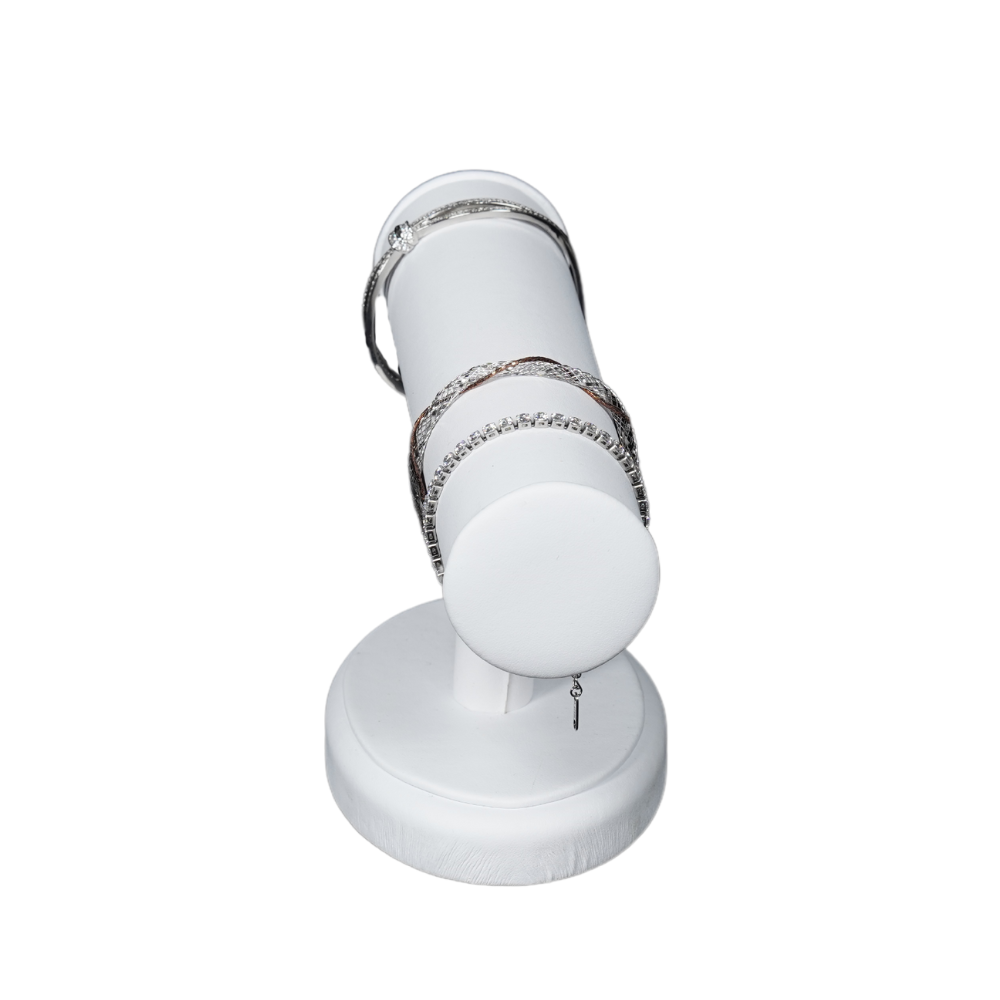 Leatherette white Bangle Holders for Jewellery Display and Organization (small)