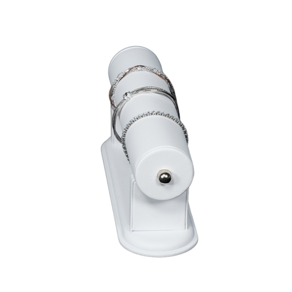 Modern white Leatherette Bracelet Display Stand