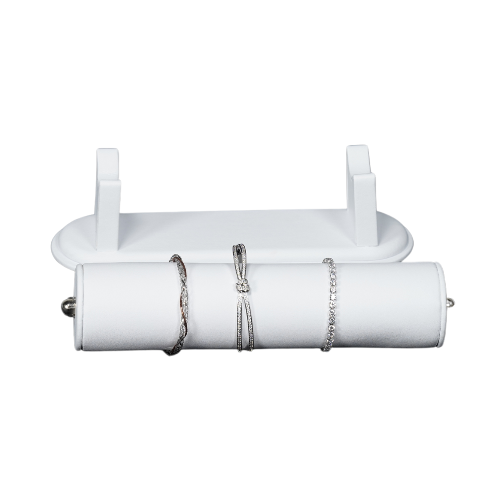 Modern white Leatherette Bracelet Display Stand