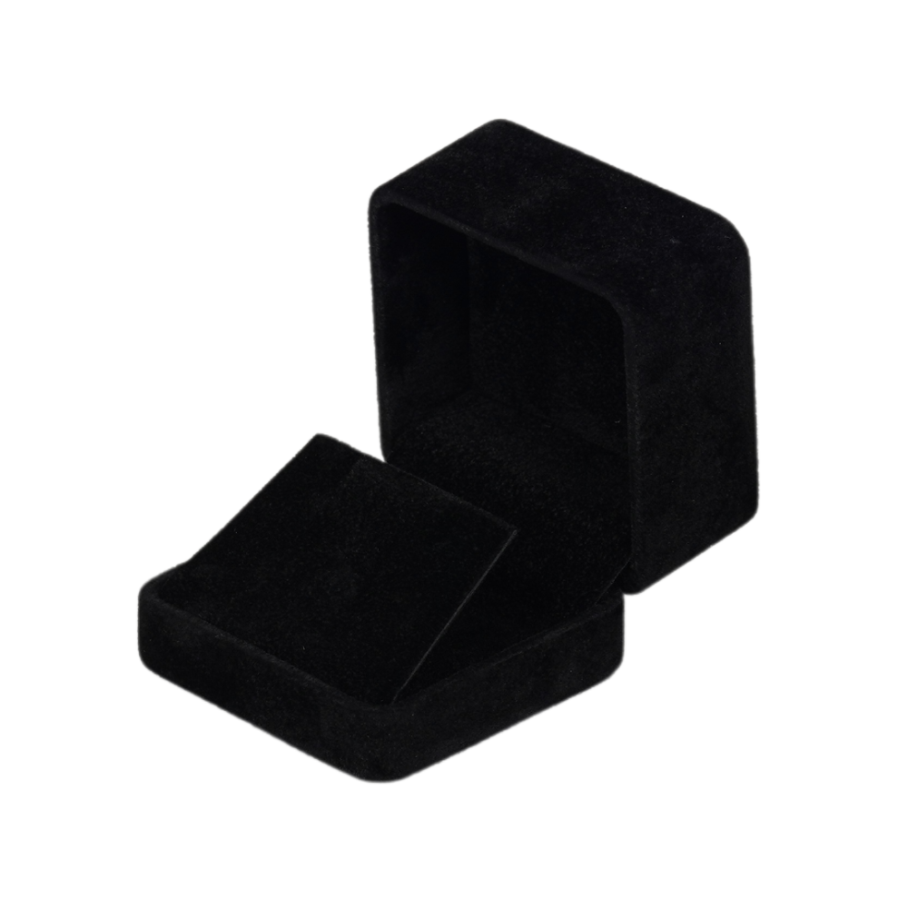 earring box black 745D-EA-2 Velvet black earring box large