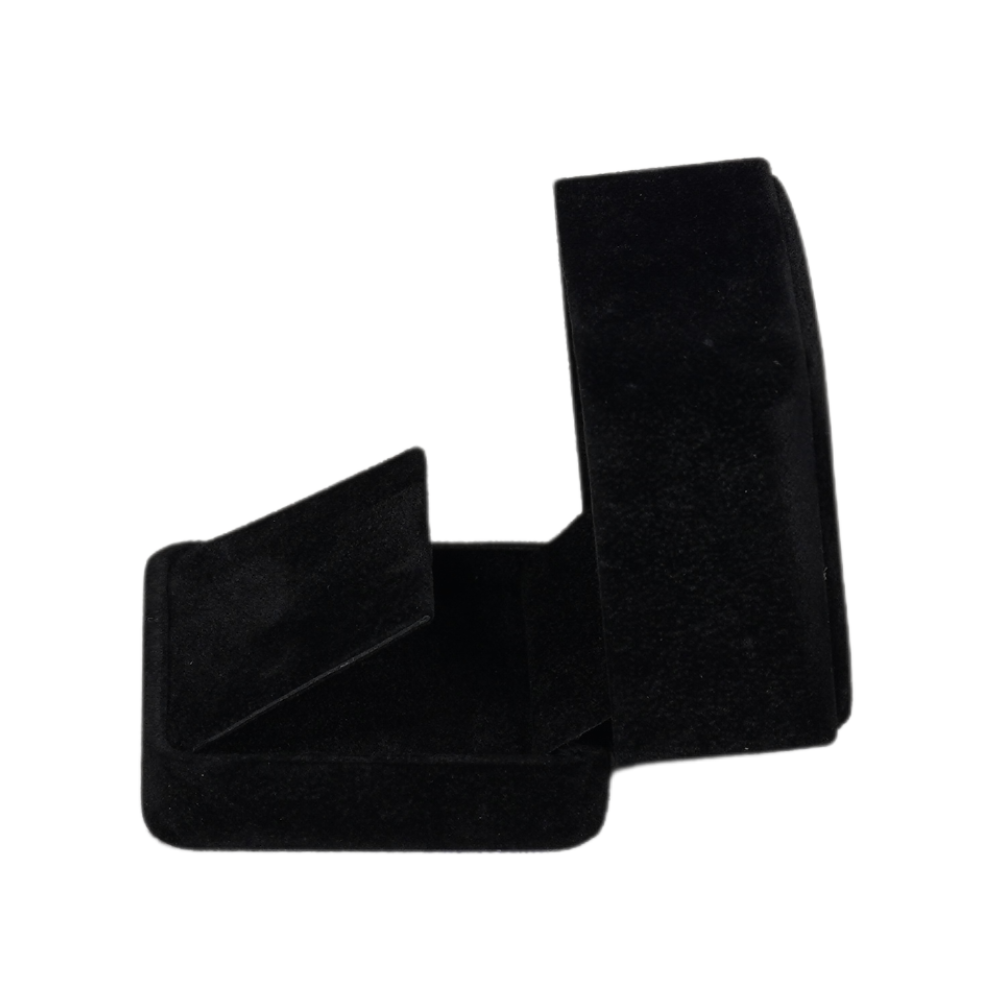 earring box black 745D-EA-3 Velvet black earring box large