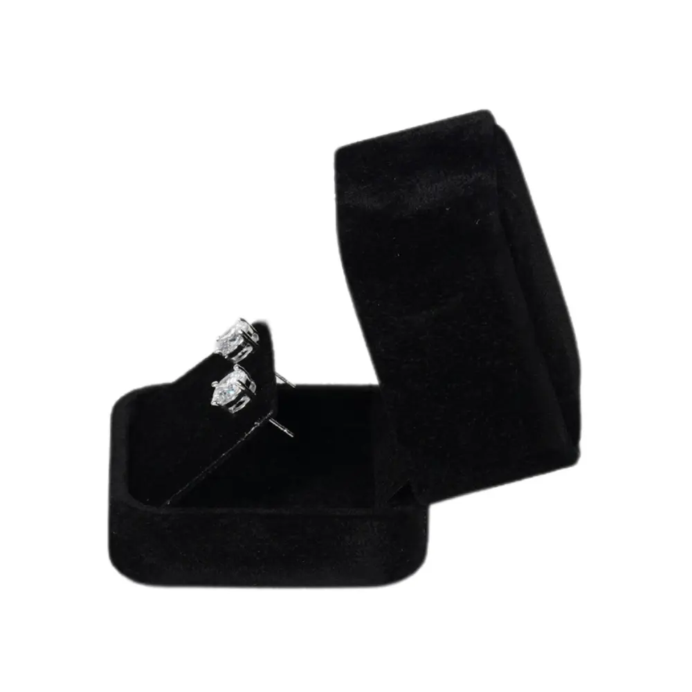 small velvet black earring box