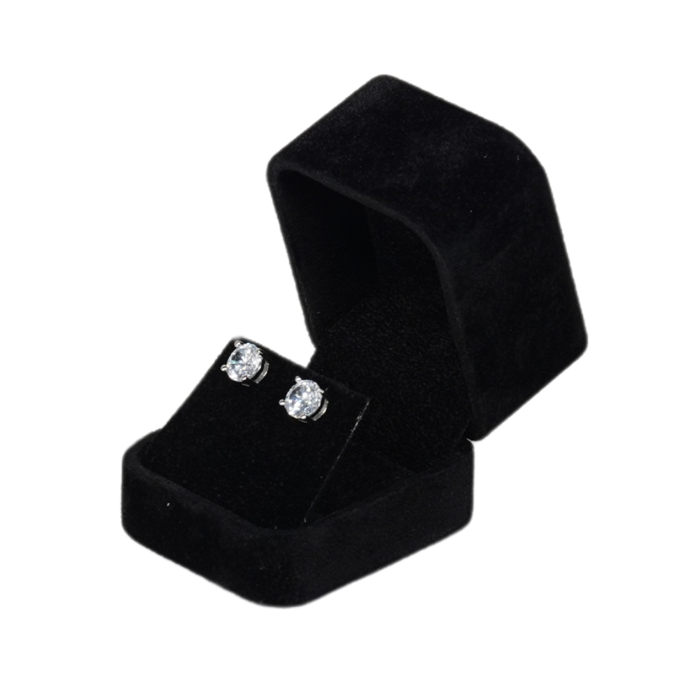 small velvet black earring box