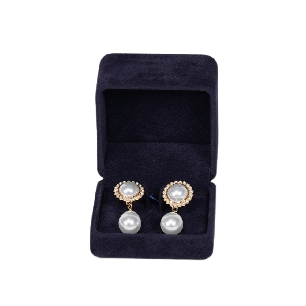 Premium royal blue velvet earring box