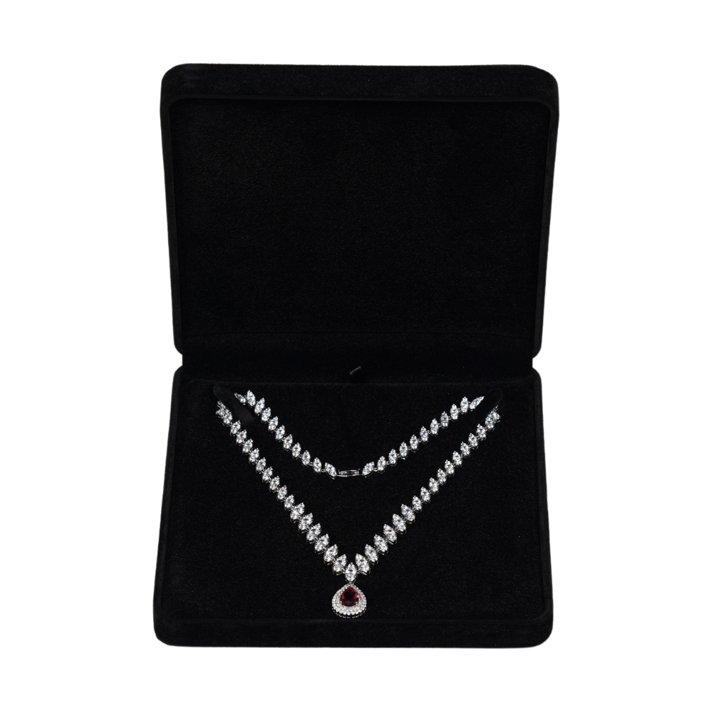necklace box 745A-N-10 black velvet necklace box