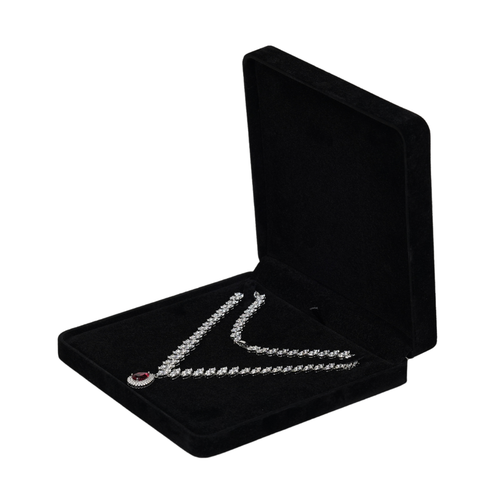 necklace box 745A-N-11 black velvet necklace box
