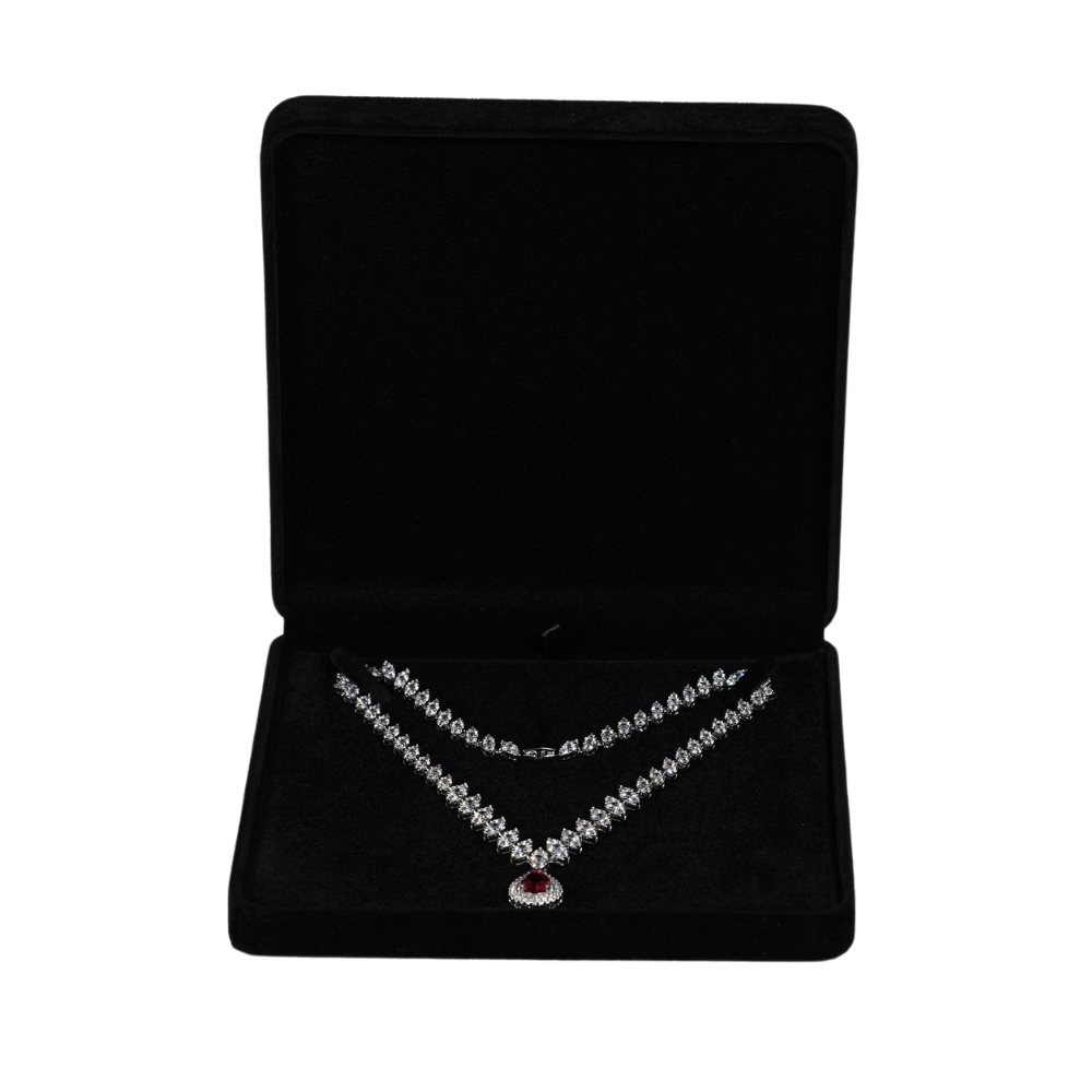 necklace box 745A-N-8 black velvet necklace box