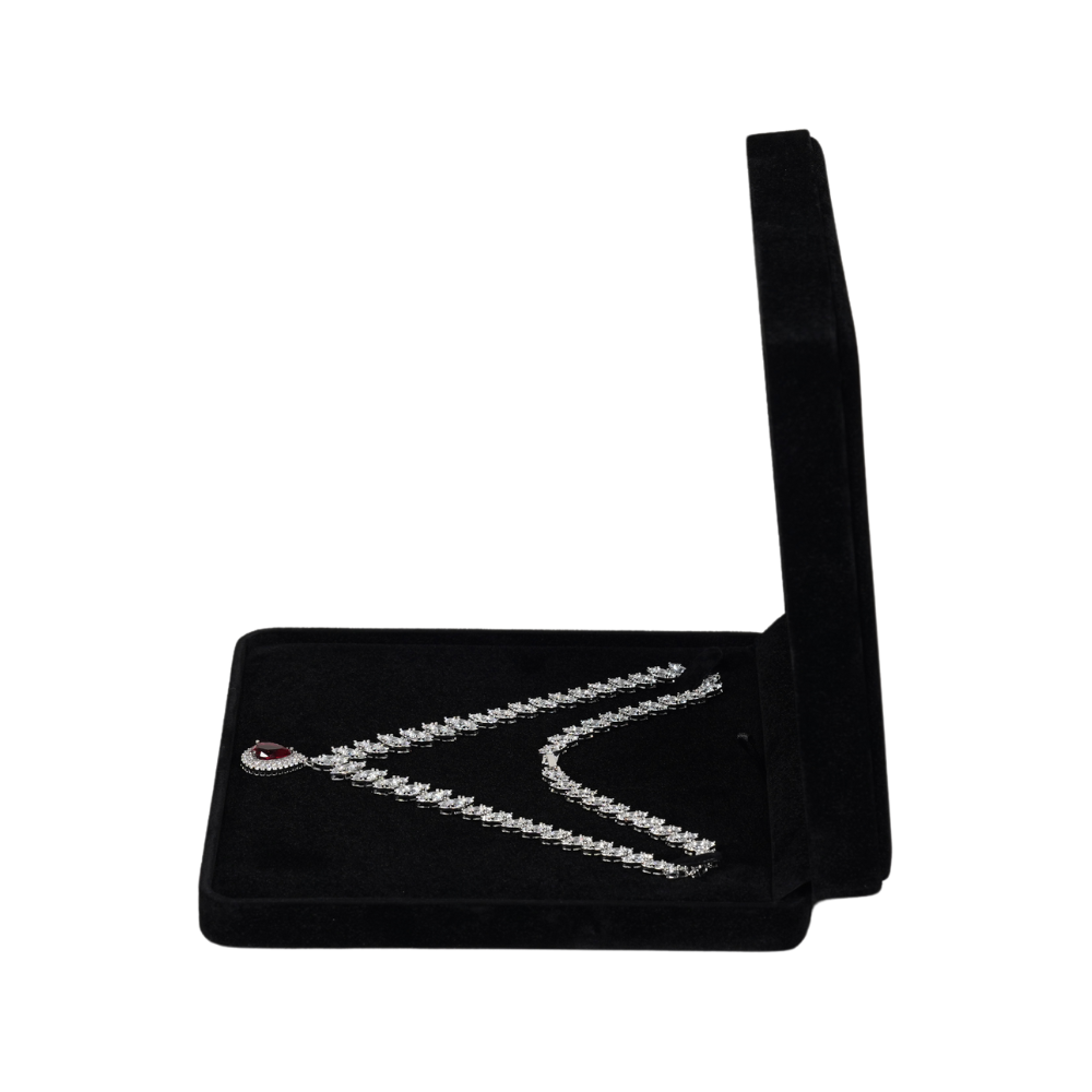 necklace box 745A-N-9 black velvet necklace box