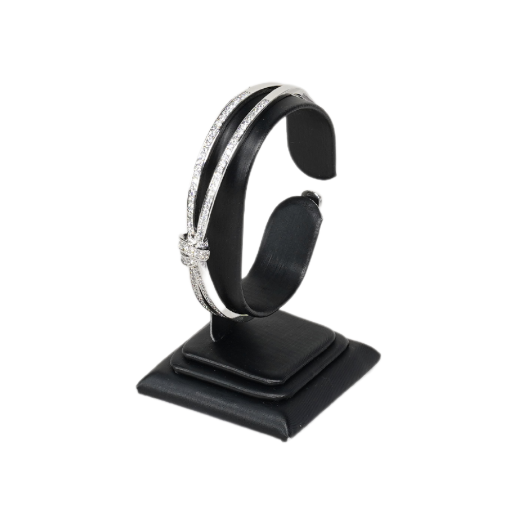 Stylish Faux Leather Bangle and Bracelet Display Stand black
