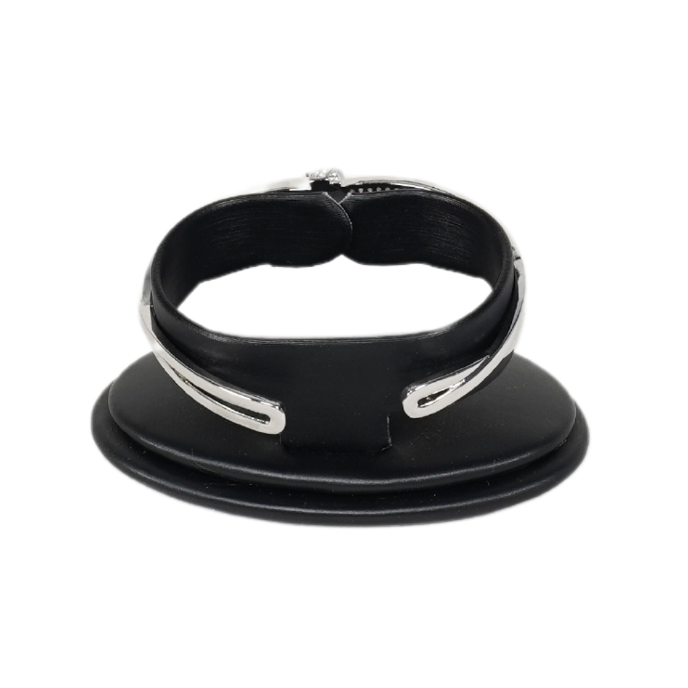 Elegant Faux Leather Horizontal C-Shaped Bangle holder black
